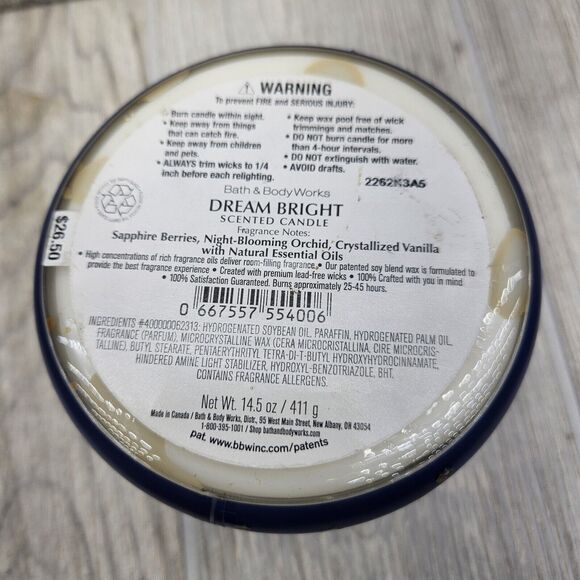 Bath & Body Works DREAM BRIGHT Scented Candle 3 Wick 14.5 oz Fruit Floral NEW - Picture 5 of 7